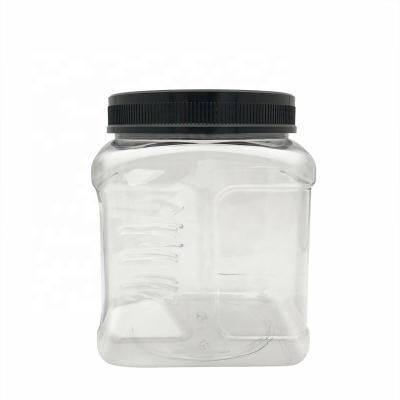 China 50oz Food Cookies Storage Containers With Black Caps Handle Plastic Jars for sale