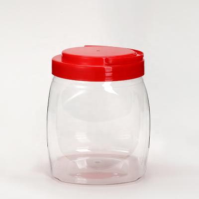 China Outstanding Food Grade Plastic Packaging Food Grade Pet Jar 1800ML 60 Ounce Square Jar for sale