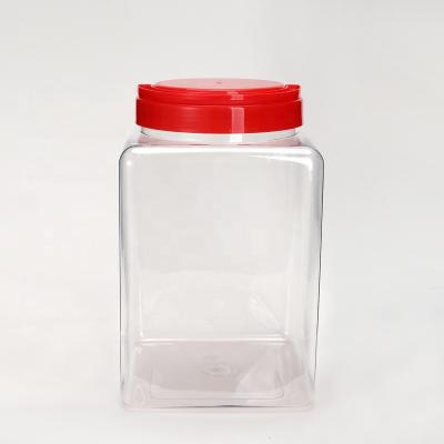 China Food Food Grade Pet Jars Manufacturers 4L Square Candle Jar With Lid for sale