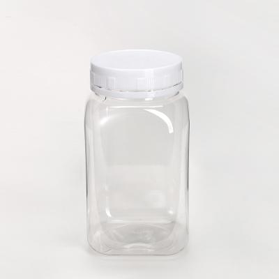 China 350ml Plastic Pet Jar Food Bottle Square Tube With Safety Cap for sale