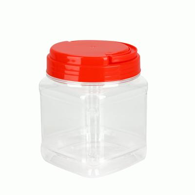 China Farms 20Oz Square Plastic Jar With Lid For Nuts Packing for sale