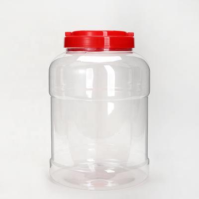 China 5 Liter Plastic Container Food Packaging Round Cookie Jar With Lid for sale