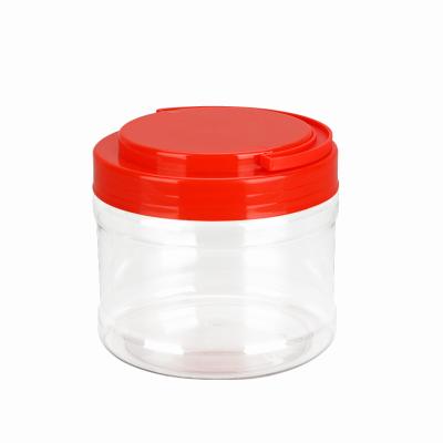 China Factory 1100ML Round Food Container Jar Nuts Bottle With Handle Screw Lids for sale