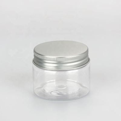 China Cosmetic 50ml / 50g / 2oz Round Jar Jars Plastic Cosmetic Containers With Lid Aluminum for sale