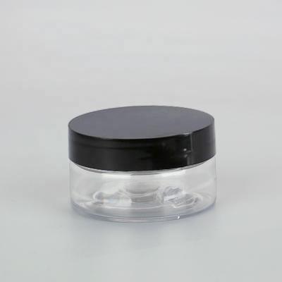 China 30ml Empty Clear Squeeze Cosmetic Bottle Jar Container With Black /White /Clear Screw Cap Lid for sale