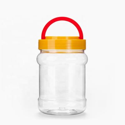 China Plastic Food Pet 16oz Jar Plastic Containers With Lid Handle BPA Free Food Container for sale