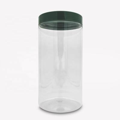 China 80oz Food Jars 10 Inch Tall Clear Plastic Canisters W PET BPA Free Plastic Lids For Food And Home Storage for sale