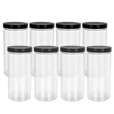 China 1350ml Round Right Sided Food Jars BPA Free, PET Jars Bulk For Home And Kitchen Pantry Organization And Storage for sale