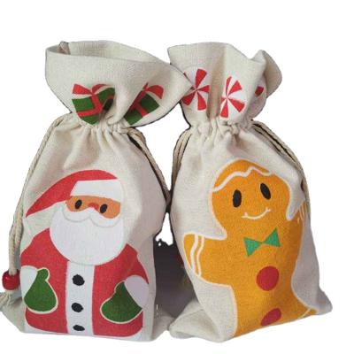 China Christmas Pocket Drawstring Floral Special Hot Selling Custom Gift Bags With Ribbon for sale