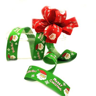 China BestPrice Floral Wholesale Custom Gift Christmas Santa Green Red Green Personalized Grosgrain Ribbon in Ribbons with Logo for Gift Wrapping for sale