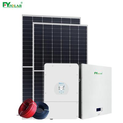 China Home Hybrid Solar System 8kw 10kw 3kw 5kw 12kw Solar Power System Solar Panels and Home Hybrid Lithium Battery for sale