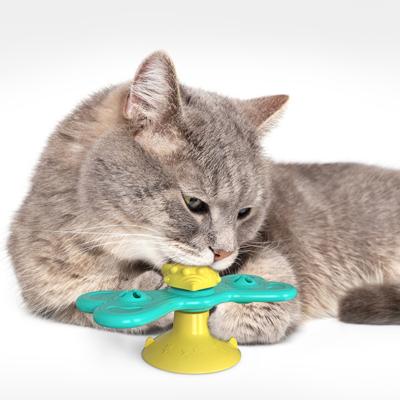 China Daily Rotating Toys Pet Toys Windmill Cat Toys Teasing Interactive Colorful To Glow Cat Toy Rolling Ball for sale