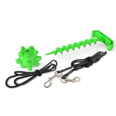 China Daily Toys Wholesale Strong Stretching Molar Dog Toy Green Pet Toys Chewing Toy Dog Rubber Spike Ball Combination Ball for sale