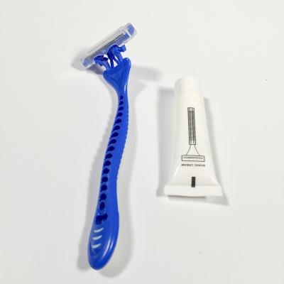 China Hotel /SPA/ Travel Home/High Quality Stainless Hotel /Home Two Airline Blades Use Disposable Razor For Shaving Cheap Plastic Razor Shaving Kits for sale