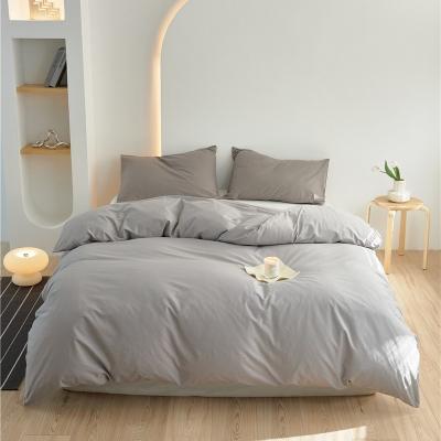 China Light Grey 100% Cotton Duvet Cover Bedding Set Bedding Fabric for sale