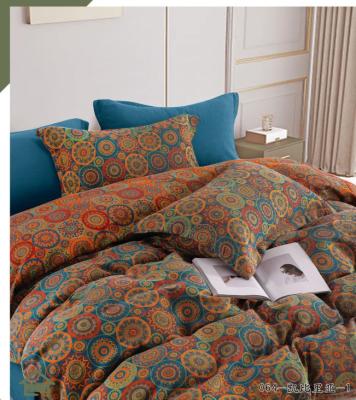 Cina New Design Jacquard Cotton Fabric Bedding Set Cutom Size Duvet Cover Bed Sheet in vendita