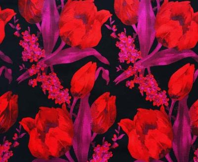 China Bloemenstoffenjacquard TC garen-Geverfte H/R 21.0cm 470T/74%T/26%C/175gsm Te koop