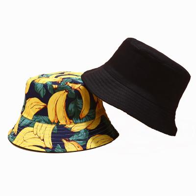 China Unique Unisex Bucket Hat Summer Foldable Foldable Reversible Fisherman Sun Hat Image Tropical Fruit for sale