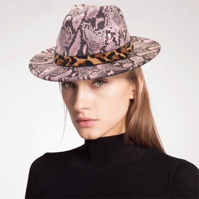 China Plush Pattern Fedora Serpentine Fedora Hats For Women Men Party Music Festival Fashion Fedora Hats for sale