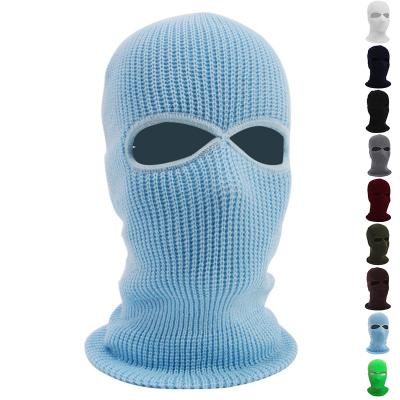 China White Winter COMMON Ski Balaclava 2 Hole Skimask Two Hole Balaclava Ski Mask Embroidery Custom Ski Balaclava 2 Hole Fashion Face Cover Warm Hat for sale