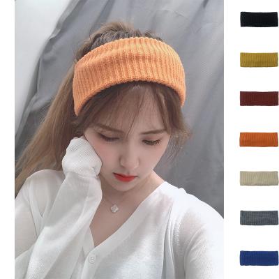 China COMMON Women's Winter Female Band Warmer Headband Elastic Warm Elastic Cable Knit Thick Stretchy Headband Headband for sale