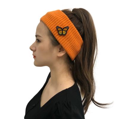 China COMMON Logo Women Warmer Head Band Acrylic Custom Acrylic Elastic Fashion Accessories Plain Thick Headband Winter for sale