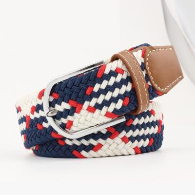 China 100% Polyester Stretch Braided Belt, Woven Elastic Golf Fabric Belt Men/Women Casual With Multicolor for sale