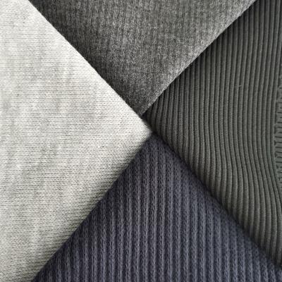 China Shrink-resistant rayon polyester spandex brushed printed stretch ribbing fabric for clothing for sale