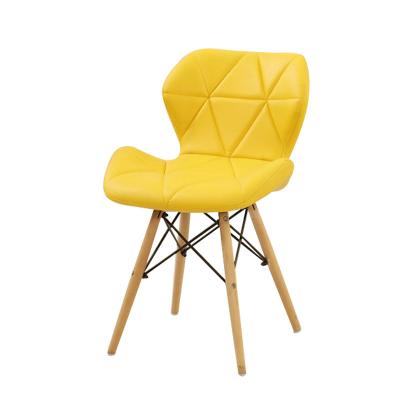 China Factory Modern Modern Dining Room Furniture Nordic Restaurant Dining Cheap Leather Dining Chair With Wooden Legs for sale