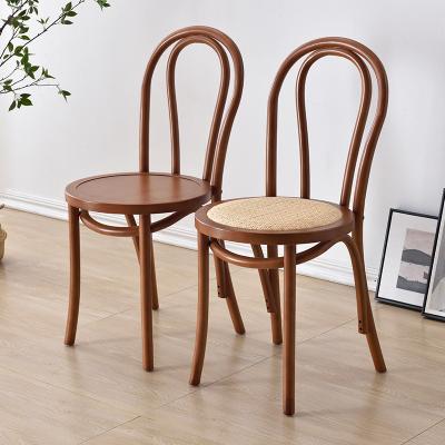 China Factory Price Convertible Style Durable Classic Bentwood Chairs Stackable Rattan Seat Dining Chair for sale