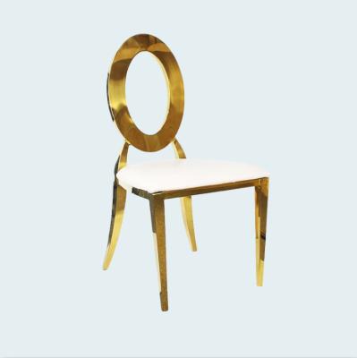 China Amazon Modern Hot Selling Luxury Nordic Wedding Event Party Hotel Dining Gold Stainless Steel Metal Frame Dining Chair With Covers for sale