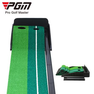 China PGM 2.5M Black Plastic Frame Golf Indoor Putting Green Mat With Ball Return Black Plastic Frame for sale