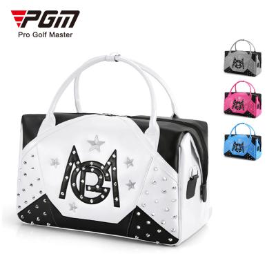 China Microfiber PGM YWB033 Golf Portable Large Boston Bag Colorful Waterpoof Rivet Golf Boston Bag for sale