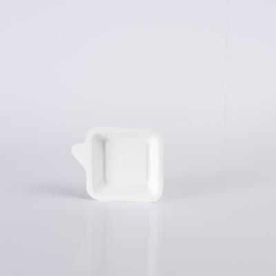 China Contemporary Retail Disposable Square Mini Sugar Cane Bagasse Paper Pulp Cake Tray For Party of 1000PCS/CARTON 5.5g for sale