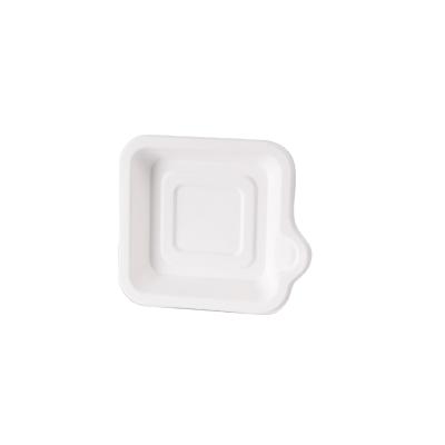 China Minimalist Biodegradable Bagasse Paper Pulp Cake Tray Disposable Square Dishes Plate Set Trays for sale