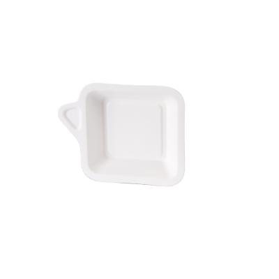 China Disposable Biodegradable Biodegradable Bagasse Food Snack Holder Cake Place Holder Small Minimalist Dish Tray for sale