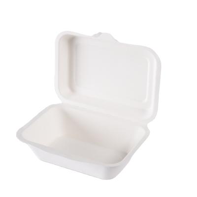 China Minimalist Refrigerator and Disposable Microwave 9*6 Inch Safe Biodegradable Bagasse Take Out Fast Food Container for sale