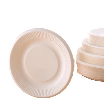 China Wholesale Minimalist Disposable Bagasse Biodegradable Sugar Cane 5.5 Inch Paper Plate Cake Dishes Paper Cups With Lace for sale