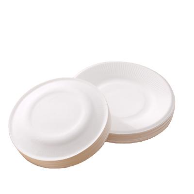 China Minimalist Customizable 5 Inch Greaseproof and Microwavable Eco-Friendly Biodegradable Dish Bagasse Dish Disposable Paper Plates for sale