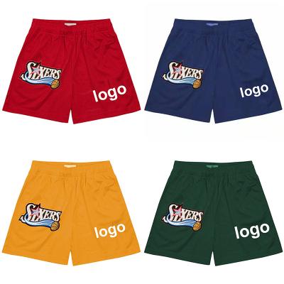 China Custom Logo Above The Knee With Free Samples Drawstring Pockets Gym 5 Inch High Quality Sublimation Polyester Anti-Wrinkle For Men's Mesh Basketball Shorts for sale