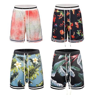 China Free Samples Anti-wrinkle Custom Logo Casual Gym Quick Dry Polyester Sublimation Heat Transfer Printing Men Mesh Fashion Embroidery Double Layer Shorts for sale