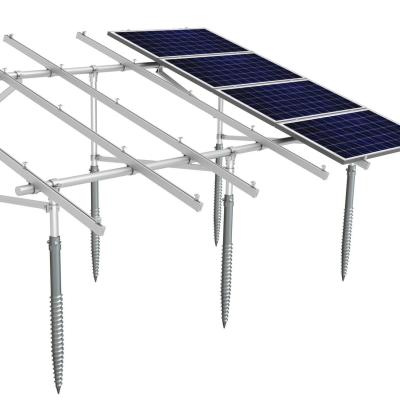 China Aluminum6005-T5 Adjustable Tilt Structure Solar Ground Mounting Bracket Based Screw For Solar Panels for sale