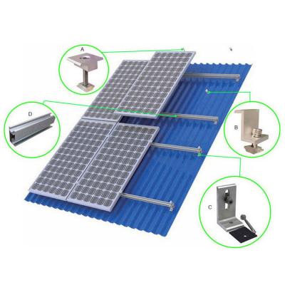 China Commercial OEM Easy Install Solar Power System Metal Roof Mounts for sale