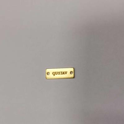 China Viable Custom Gustav Logo Metal Plate Plate For Handbags / Wallet Label / Metal Brand Logo Tag for sale