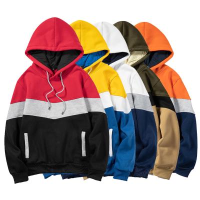 China High Quality Custom Colored Hoodies Men's Breathable Color Matching OEM Quilting Pullover For Man for sale