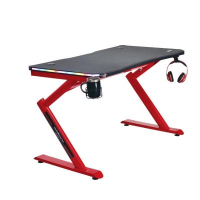 China Professional Manufacturer HJ-8028-1200-680 Wholesale Multi Red Metal Legs PC Gaming Desk (Height) Adjustable for sale