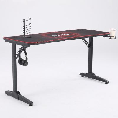 China Hot Sale OEM ANJI FACTORY Appearance Computer Desk Ergonomic Simple Installation And Gaming Table Cool Metal Legs With Full Mat Computer Gaming Desk Workstation mouse for sale