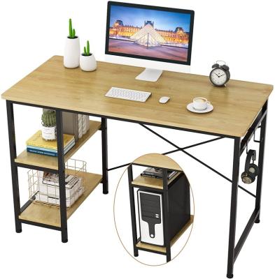 China (Size) 47inch Adjustable Writing Computer Desk Home Office Study Desk with 2 Storage Shelves on Left or Right for PC Laptop Notebook for sale