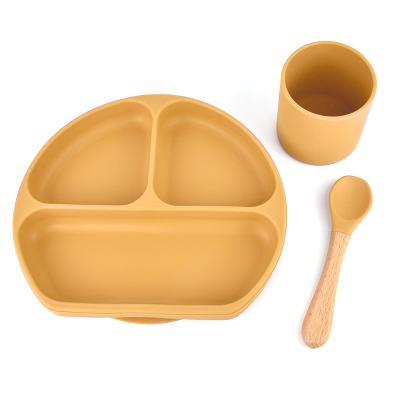 China Silicone Free Eco-Friendly Kids Tableware Set BPA Free Feeding Dinner Plates Baby Tableware Set With Spoon for sale