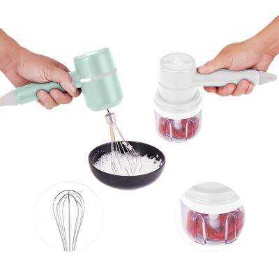 China With Multifunctional Portable Wireless Vegetable Chopper Hand Held Electric Food Mixer Eggs Beater USB Vegetable Beater for sale